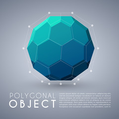 Fototapeta premium Abstract Polygonal Object : Vector Illustration