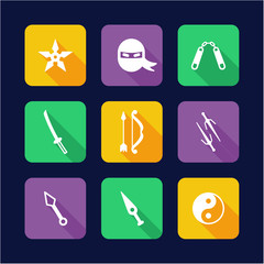 Ninja Icons Flat Design