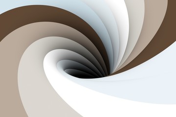 black hole in white and beige color 3D illustration 