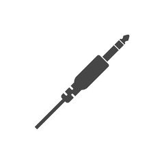 Fototapeta premium Jack cable icon, black audio jack