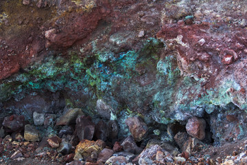 Buntes Vulkangestein