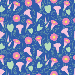 Seamless pattern with beautiful gentle bindweeds. It can be used