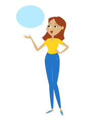 cartoon women say, vector