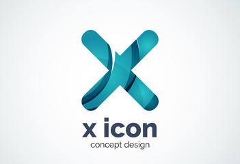 Obraz premium X cross logo template, rotated plus, medical or letter concept