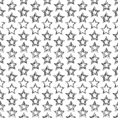 Stars design. Black and white patterns. Monochrome art prints. Raster illustration.
