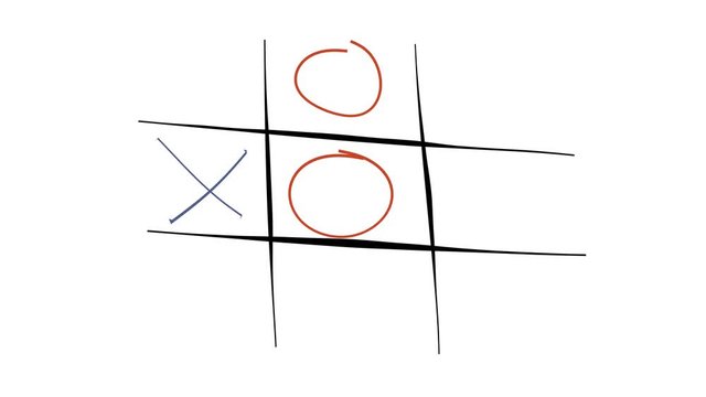 Tic-tac-toe game playing animation. 4K video with alpha matte.