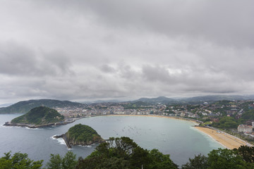 Bay of la Concha in San Sebastian, Spain
