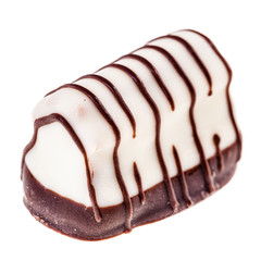 White striped praline isolated
