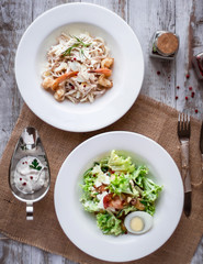 Salad with shrimps