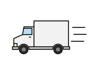 Express Delivery Van. A hand drawn vector illustration of a delivery van.