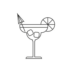 Outline cocktail icon isolated on white background