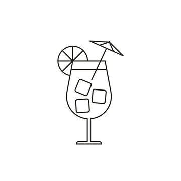 Outline cocktail icon isolated on white background