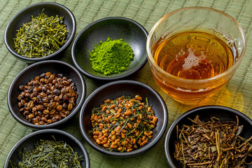 日本茶いろいろ Japanese green tea and teapot