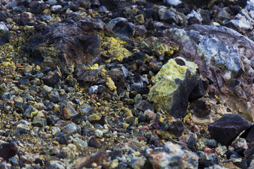 Buntes Vulkangestein