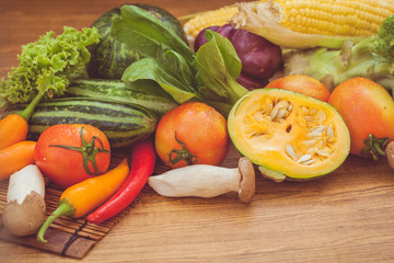 Various raw vegetables