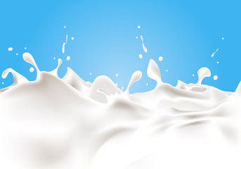 white milk with splashes