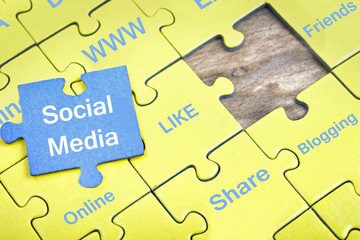 Puzzle with word Social Media