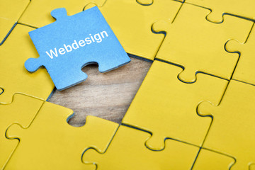Puzzle with word Webdesign