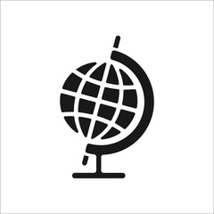 World globe with stand symbol simple icon on background