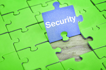 Fototapeta premium Puzzle with word Security