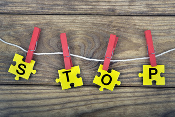 Puzzle with word Stop