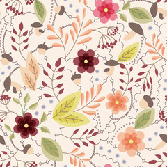Autumn seamless pattern vintage