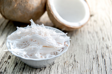 Coconut shavings in coconut