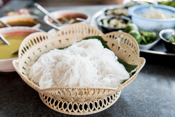 Thai vermicelli eaten with curry