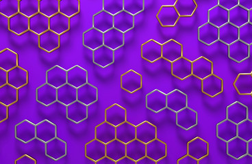 3D abstract honeycomb background