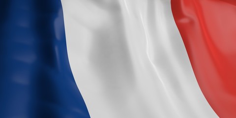France flag waiving. 3d illustration