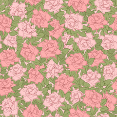 Seamless background with roses