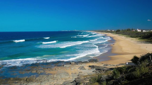 View of the Point Cartwright beach, Looking towards Caloundra, Australia
