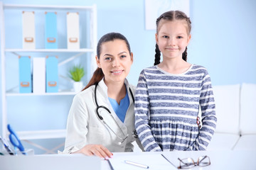 Cute girl visiting a doctor