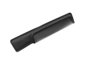 Barber plastic comb isolated on white