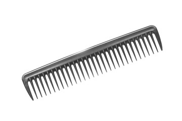 Barber plastic comb isolated on white