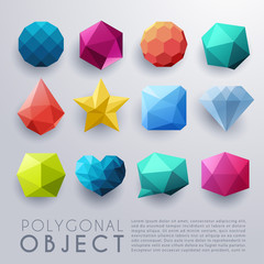 Abstract Polygonal Object : Vector Illustration - obrazy, fototapety, plakaty