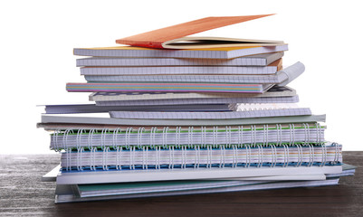 School notebooks, isolated on white