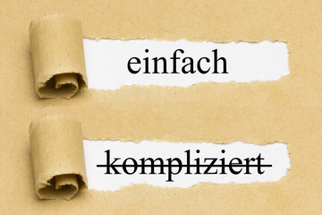 einfach, kompliziert