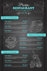 Restaurant vertical scetch menu
