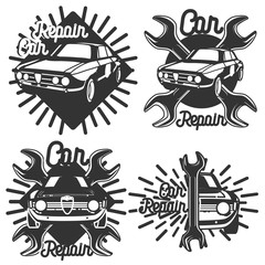 Vintage Car repair emblems