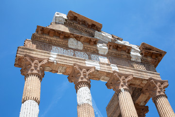 Brescia - The columns of roman ruins of Capitolium