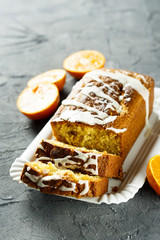 Citrus cake with sugar glaze