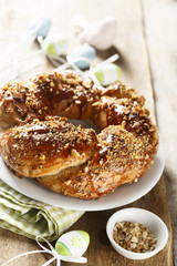 Sweet homemade bread with nuts and marmalade