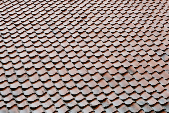 Old tile roof background