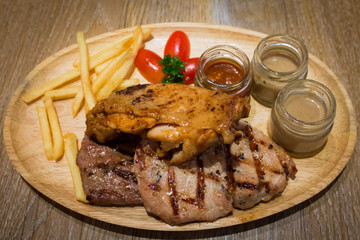Triple Steak  Beef Pork Chicken