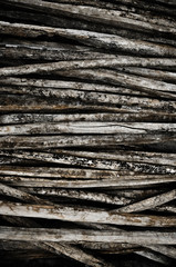 Natural wooden background - closeup of chopped firewood