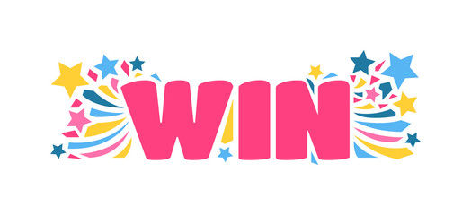 Win text vector illustration