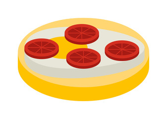 Scrambled eggs lunch on white background appetizing morning cooked ingredient vector. Fresh scrambled eggs and delicious cuisine dish. Scrambled eggs appetizing ingredient.