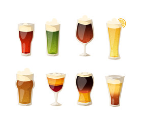 Beer vector icons set.