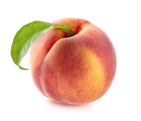 One peach with leaf